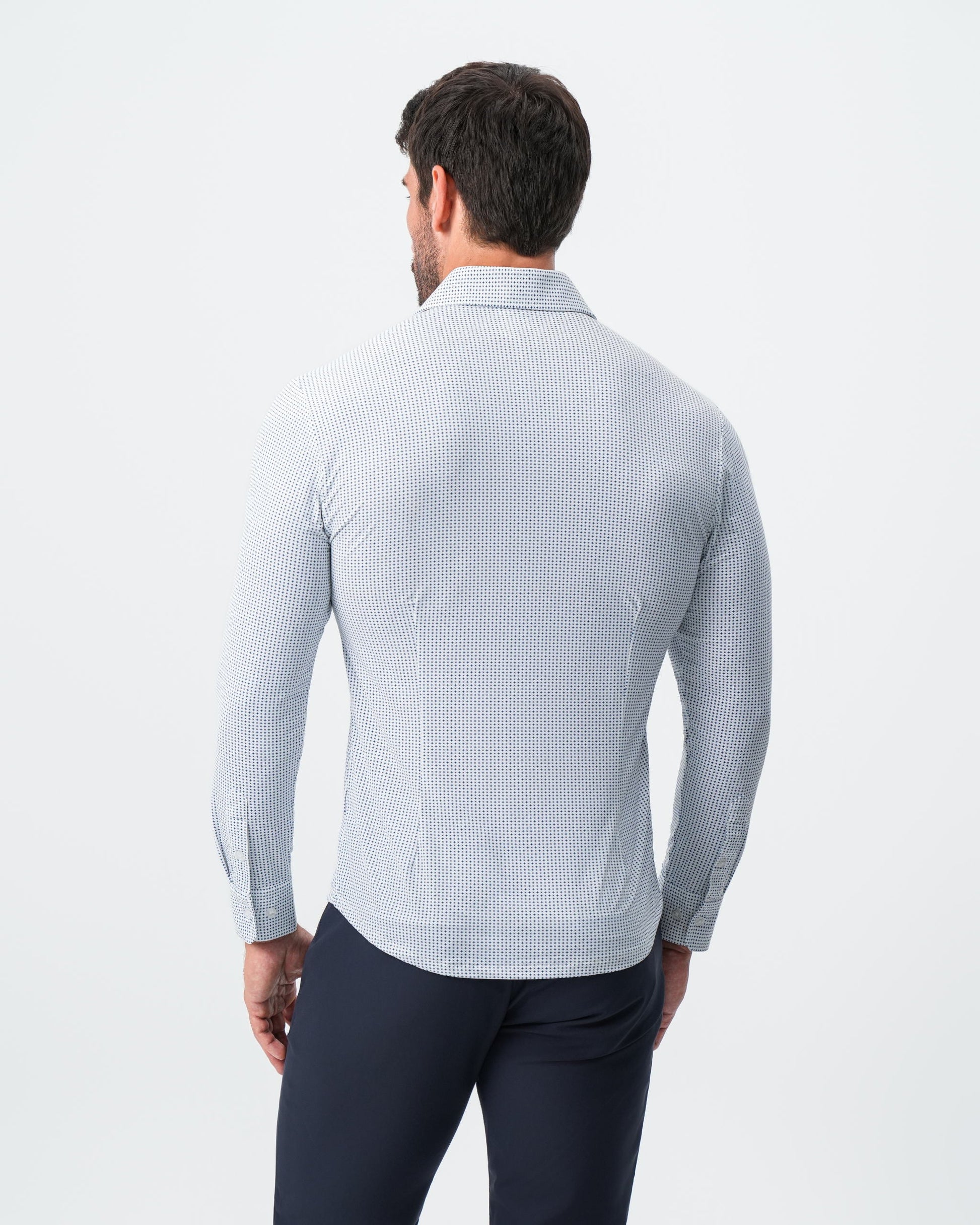 State & Liberty "The Guy" Sport Shirt - Navy & Light Blue Plus Print