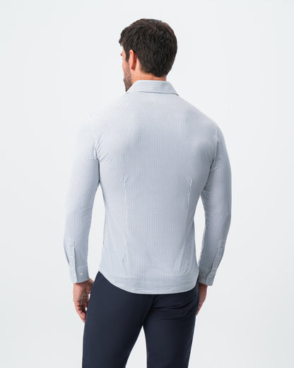 State & Liberty "The Guy" Sport Shirt - Navy & Light Blue Plus Print