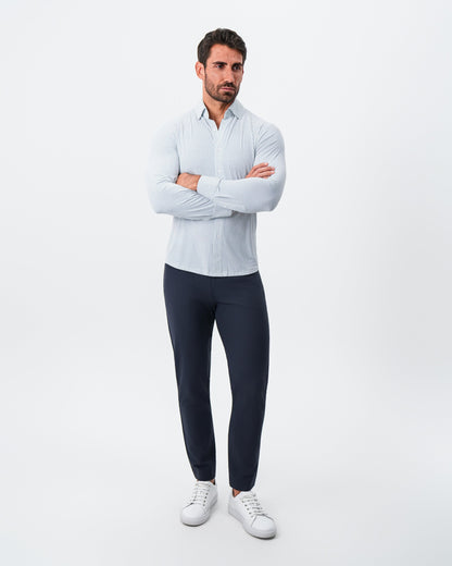 State & Liberty "The Guy" Sport Shirt - Navy & Light Blue Plus Print