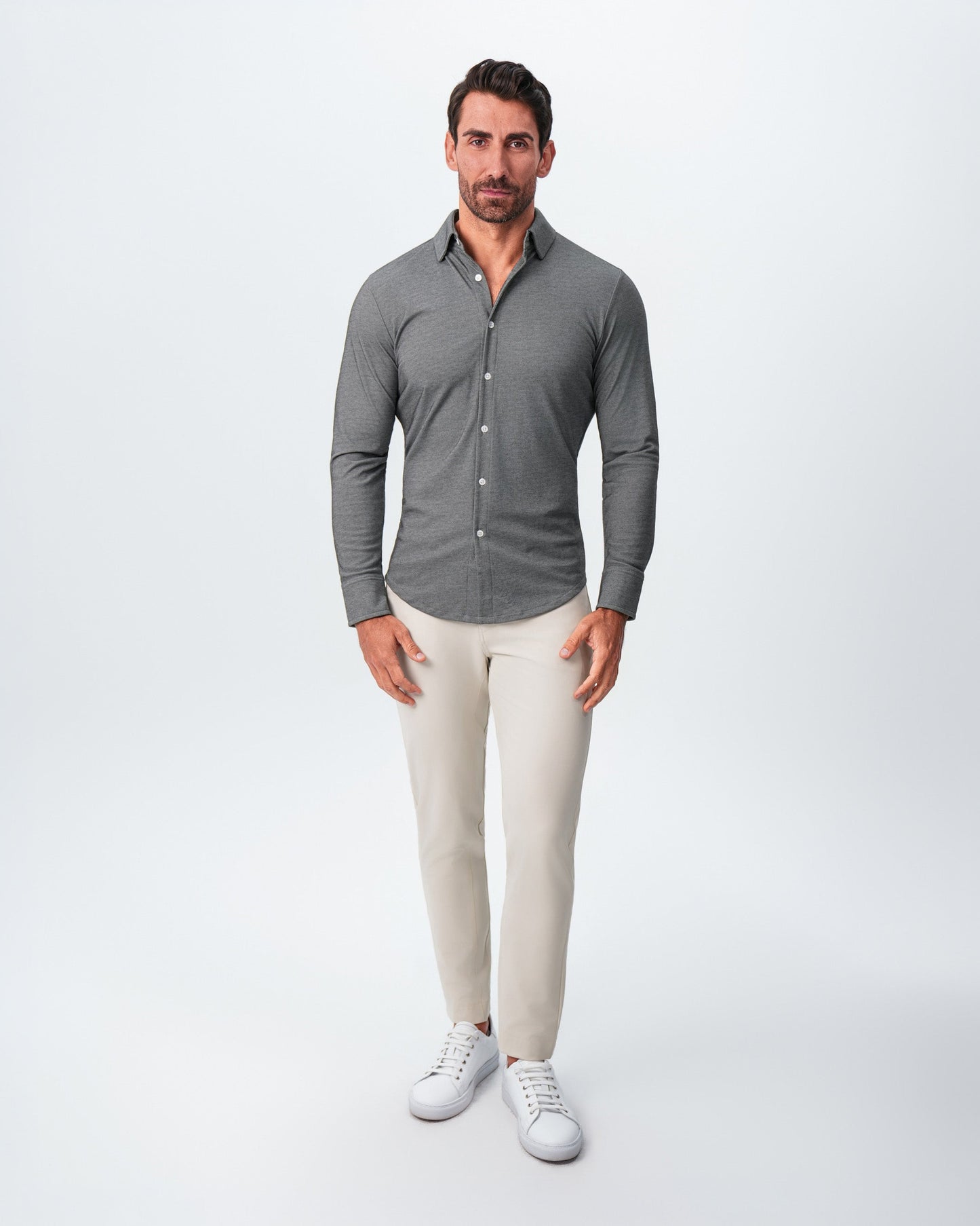 State & Liberty "The Oakley" Charcoal Pique Button Down