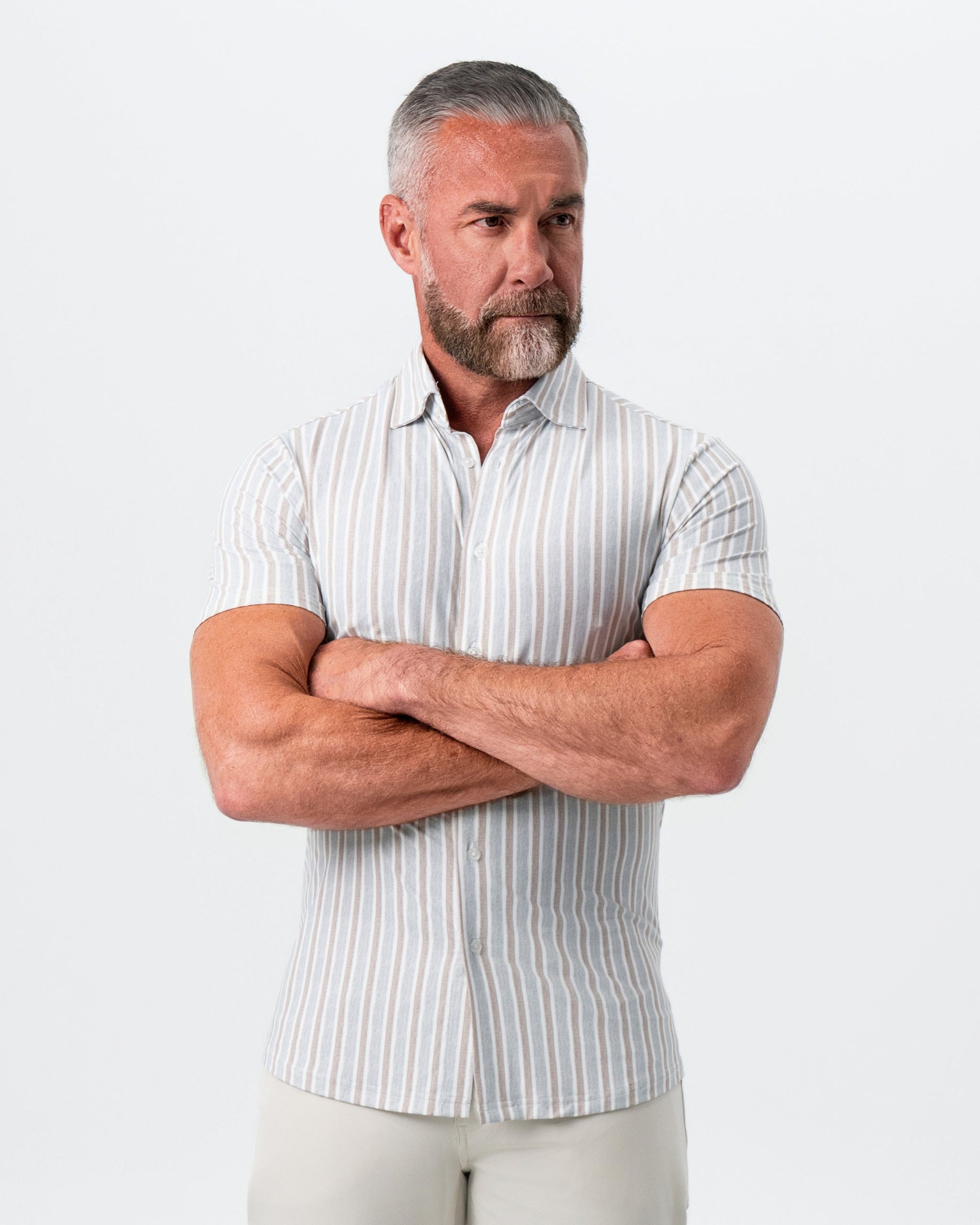 State & Liberty "The Maui" Light Blue & Brown Stripe