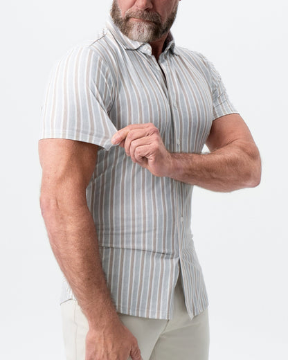 State & Liberty "The Maui" Light Blue & Brown Stripe