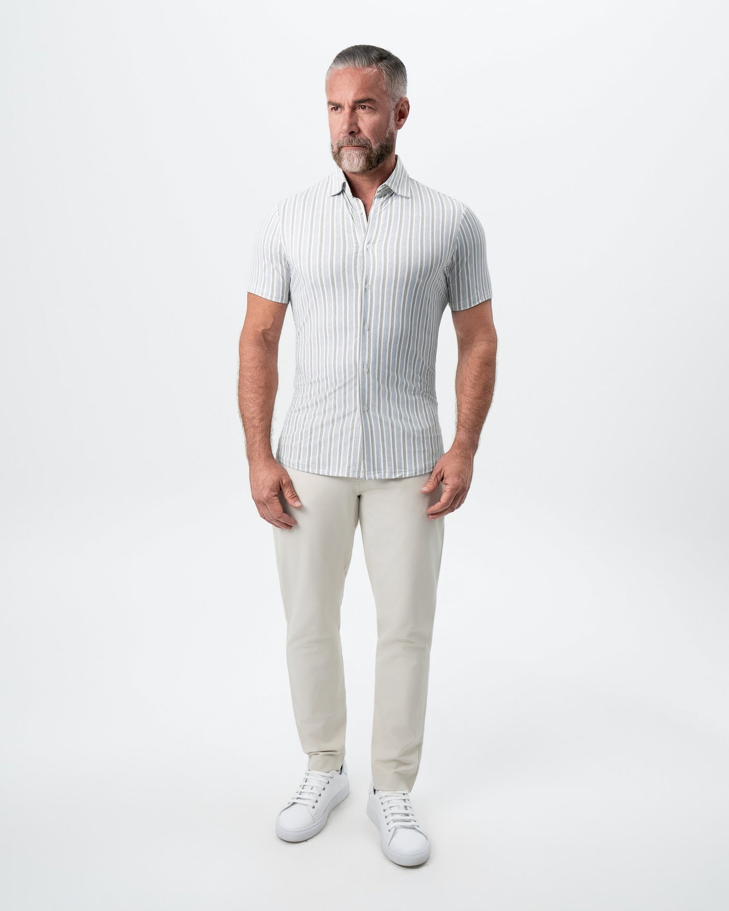 State & Liberty "The Maui" Light Blue & Brown Stripe