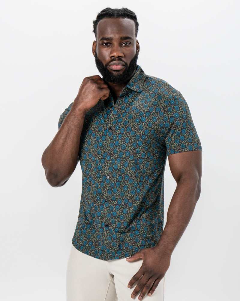 State & Liberty "The Lotus" Deep Brown Floral Print