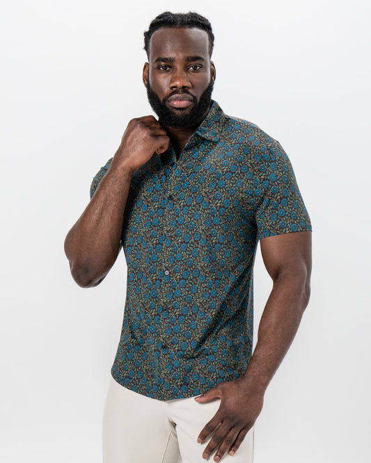 State & Liberty "The Lotus" Deep Brown Floral Print