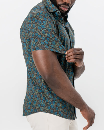 State & Liberty "The Lotus" Deep Brown Floral Print
