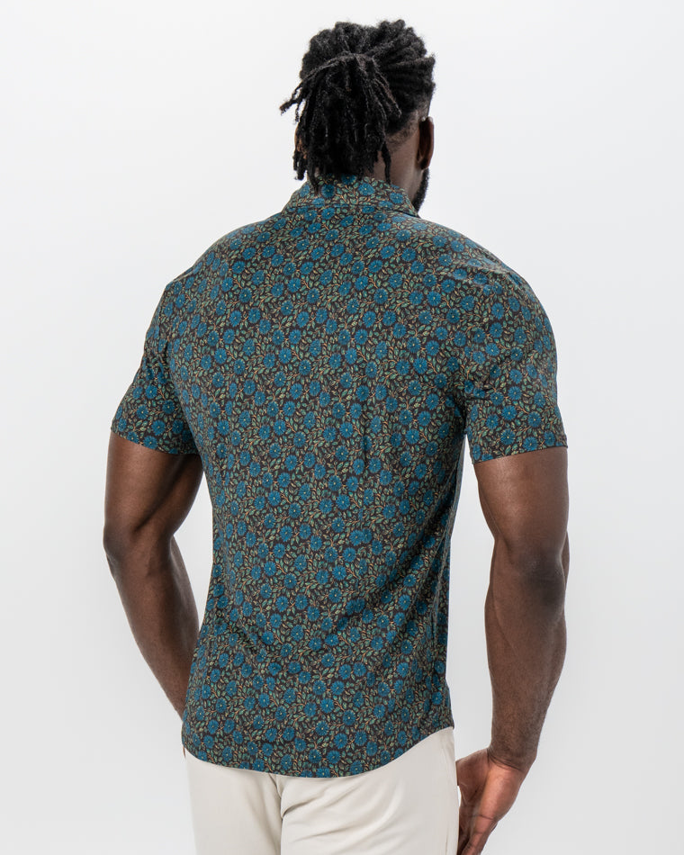 State & Liberty "The Lotus" Deep Brown Floral Print