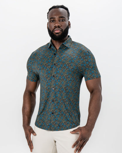 State & Liberty "The Lotus" Deep Brown Floral Print