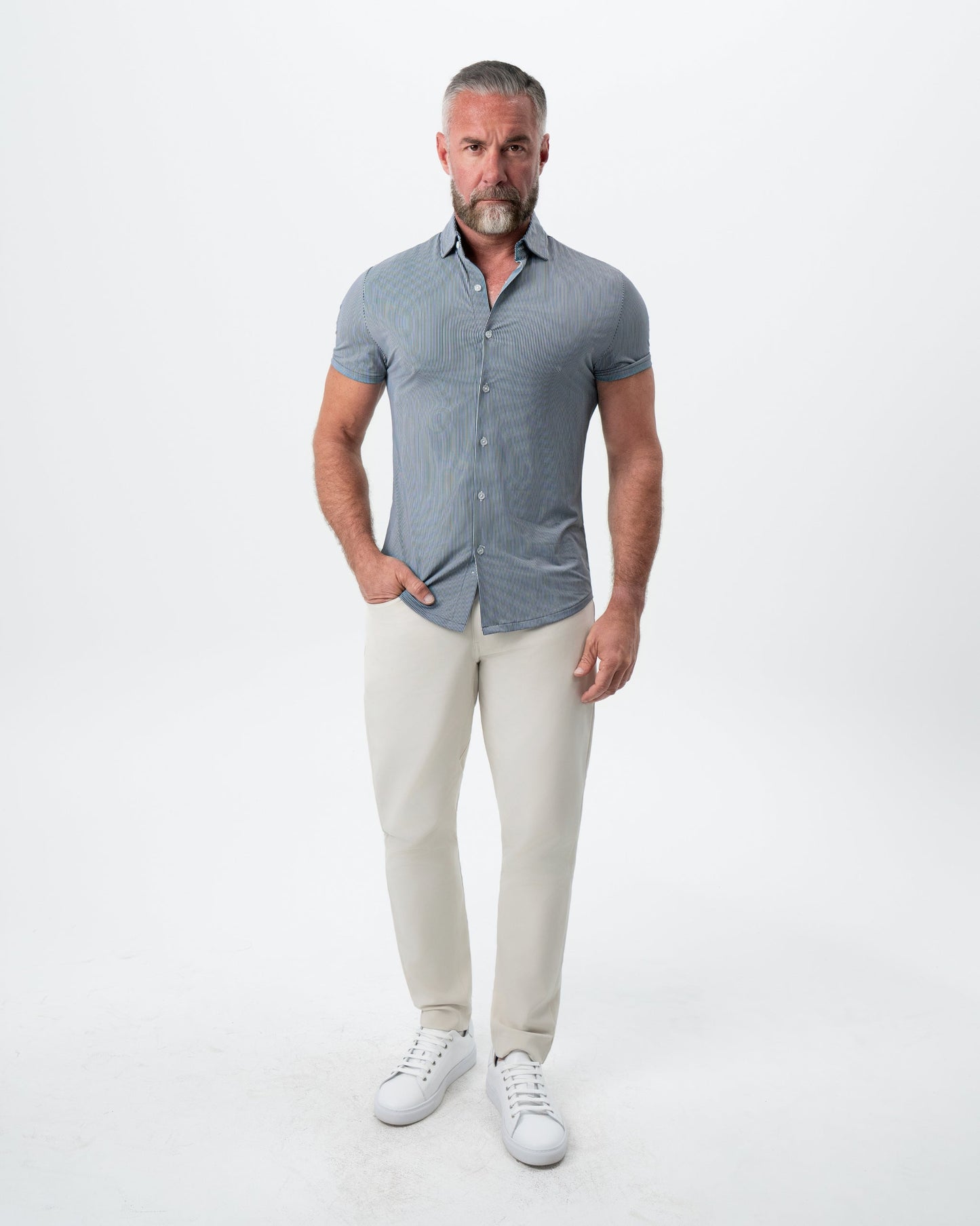 State & Liberty "The Lombardi" Navy Print Stripe