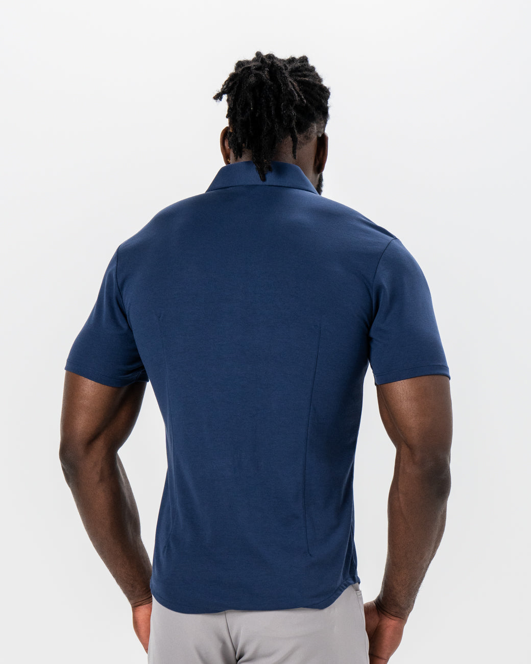State & Liberty "The Deke" Navy Pique Short Sleeve Button Down