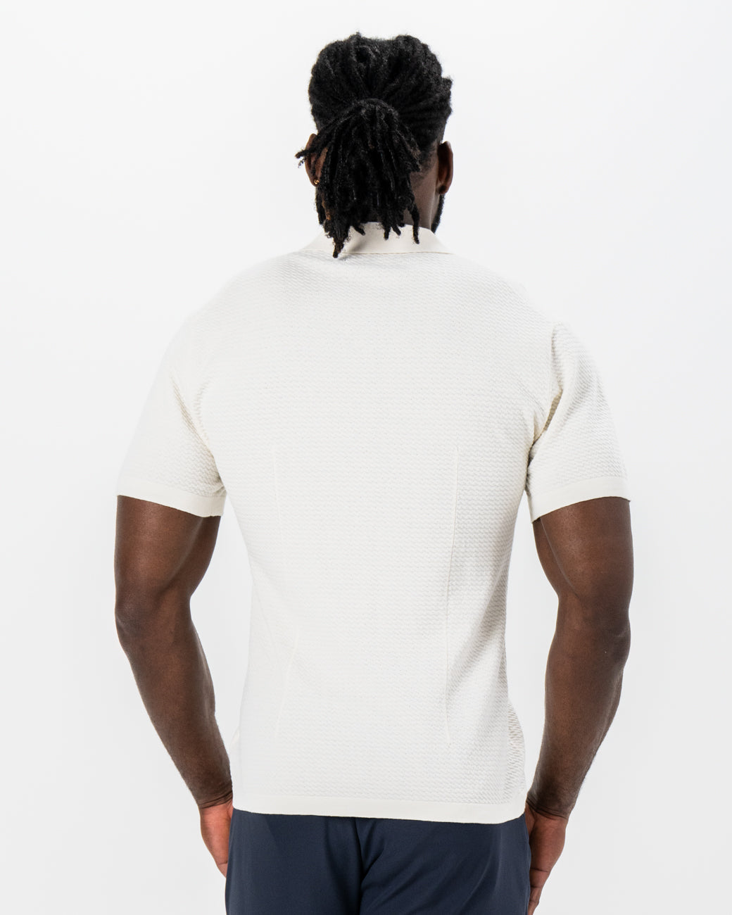 State & Liberty Textured Knit Short Sleeve Button Down - Tan