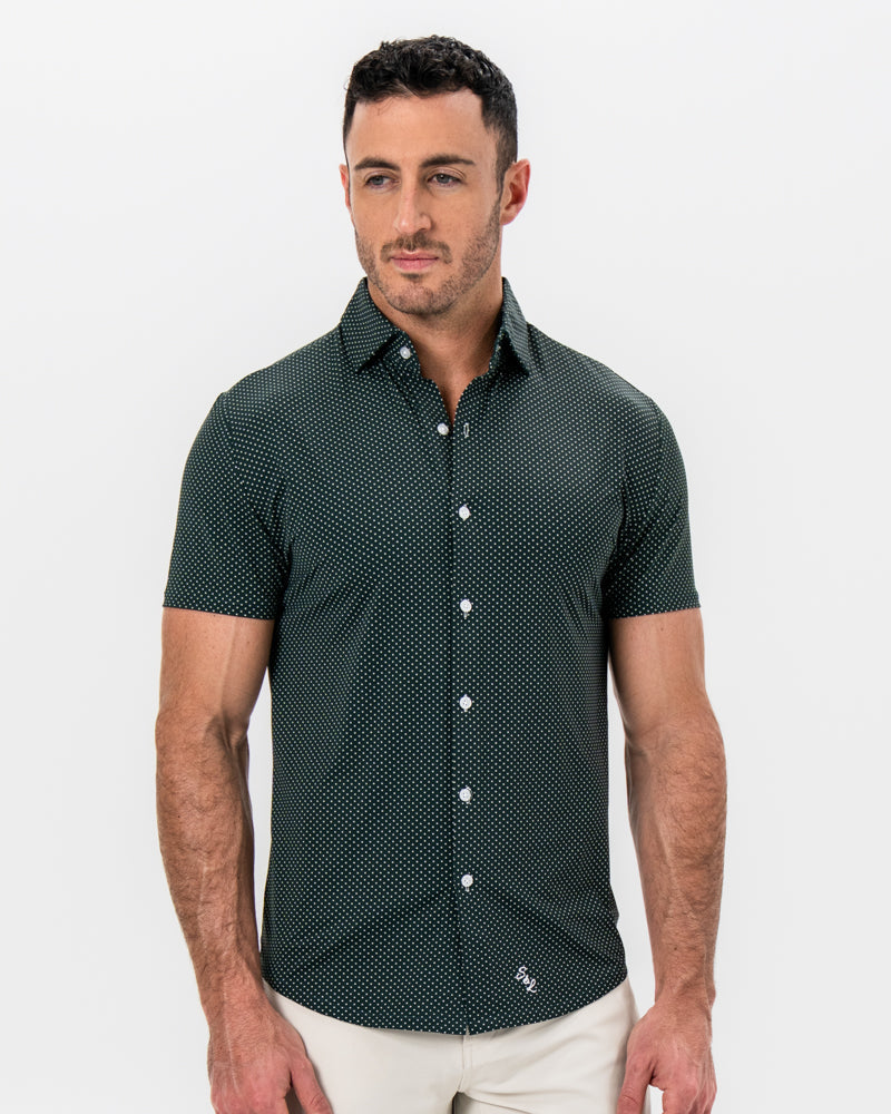 State & Liberty "The Palm" Green with White Mini Dot Print