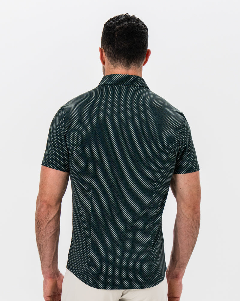 State & Liberty "The Palm" Green with White Mini Dot Print