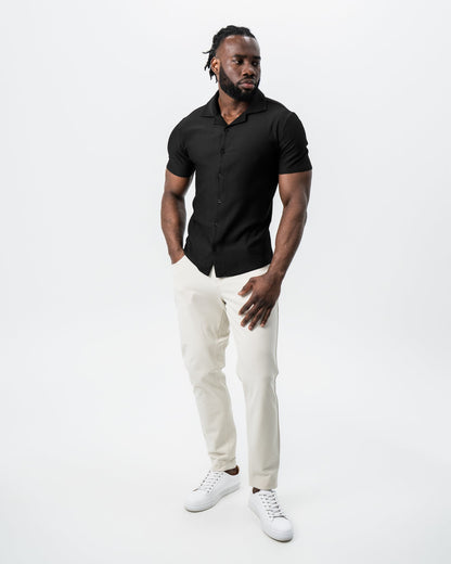 State & Liberty Seersucker Short Sleeve Button Down - Black