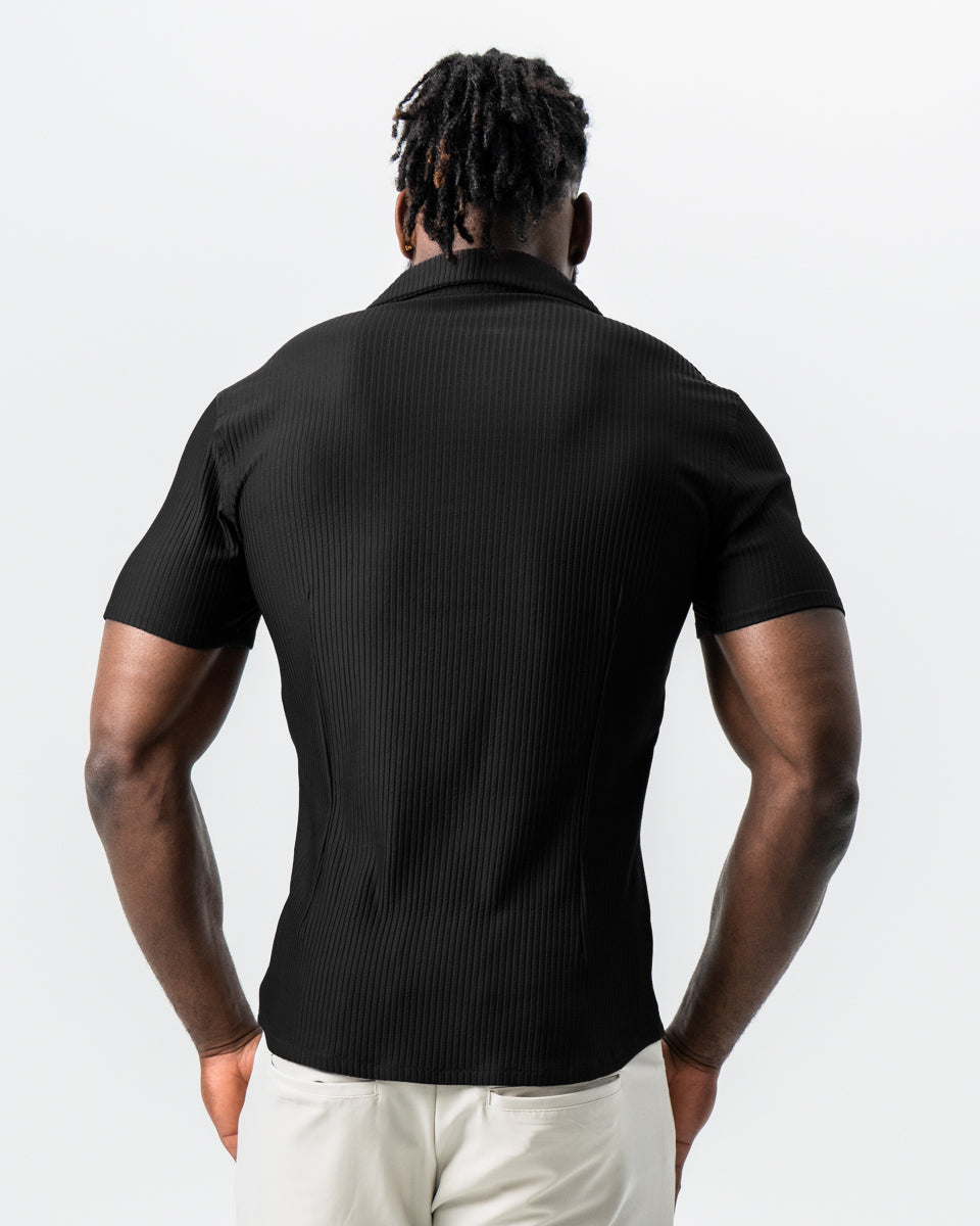 State & Liberty Seersucker Short Sleeve Button Down - Black