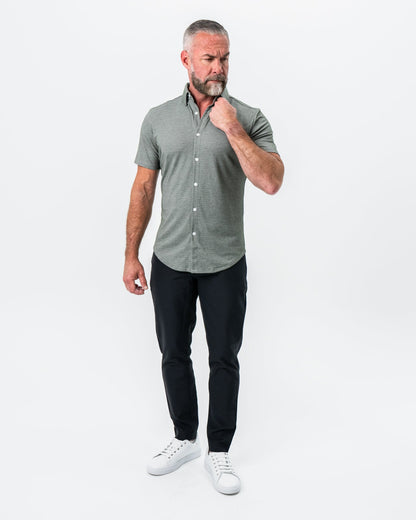 State & Liberty "The Armstrong" Olive Pique Short Sleeve Button Down