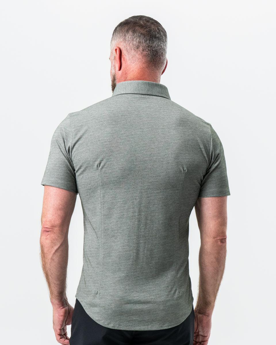 State & Liberty "The Armstrong" Olive Pique Short Sleeve Button Down