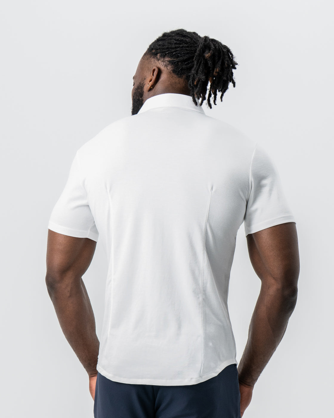 State & Liberty "The Kendric" White Pique Short Sleeve Button Down