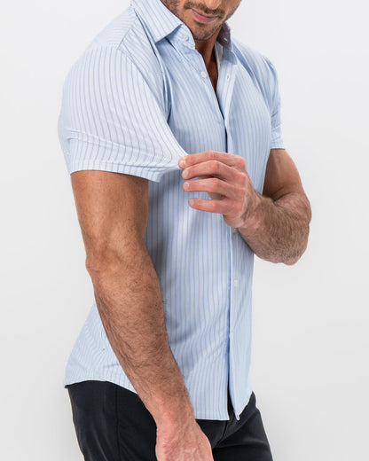 State & Liberty "The Landry" Light Blue Micro Pinstripe