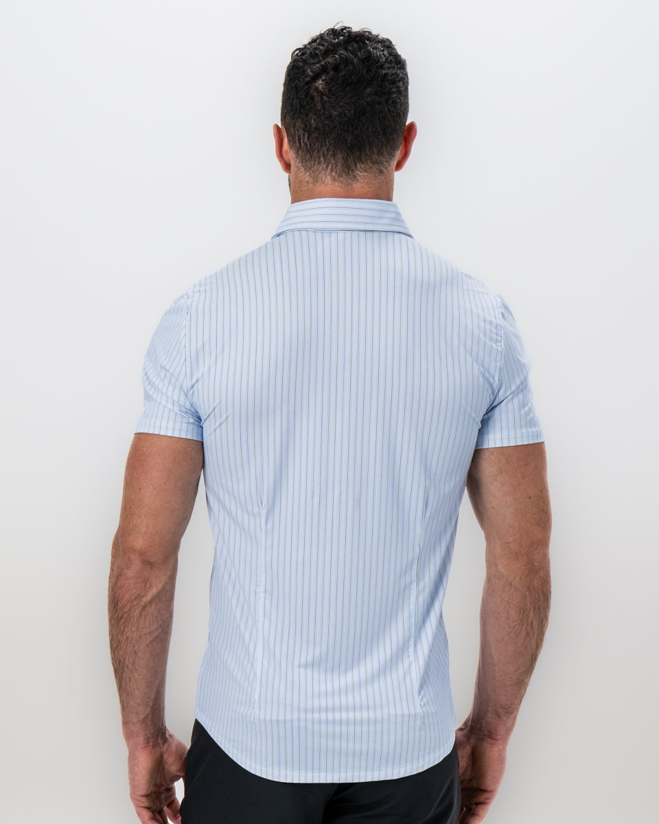 State & Liberty "The Landry" Light Blue Micro Pinstripe