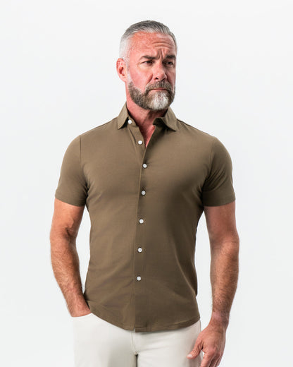 State & Liberty "The Lincoln" Olive Short Sleeve Button Down