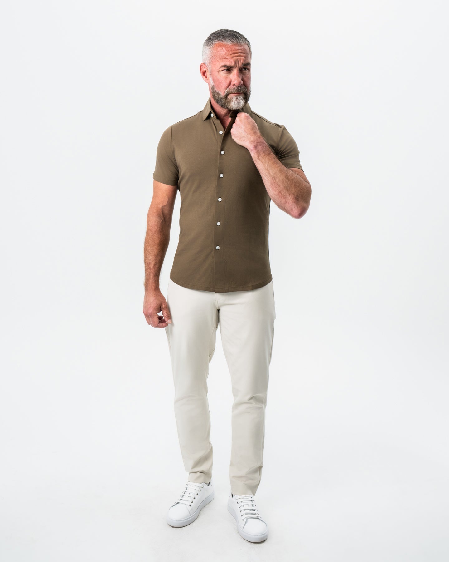 State & Liberty "The Lincoln" Olive Short Sleeve Button Down