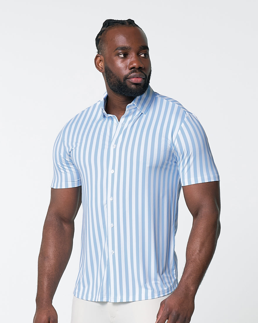 State & Liberty "The Greyson" Light Blue & White Striped