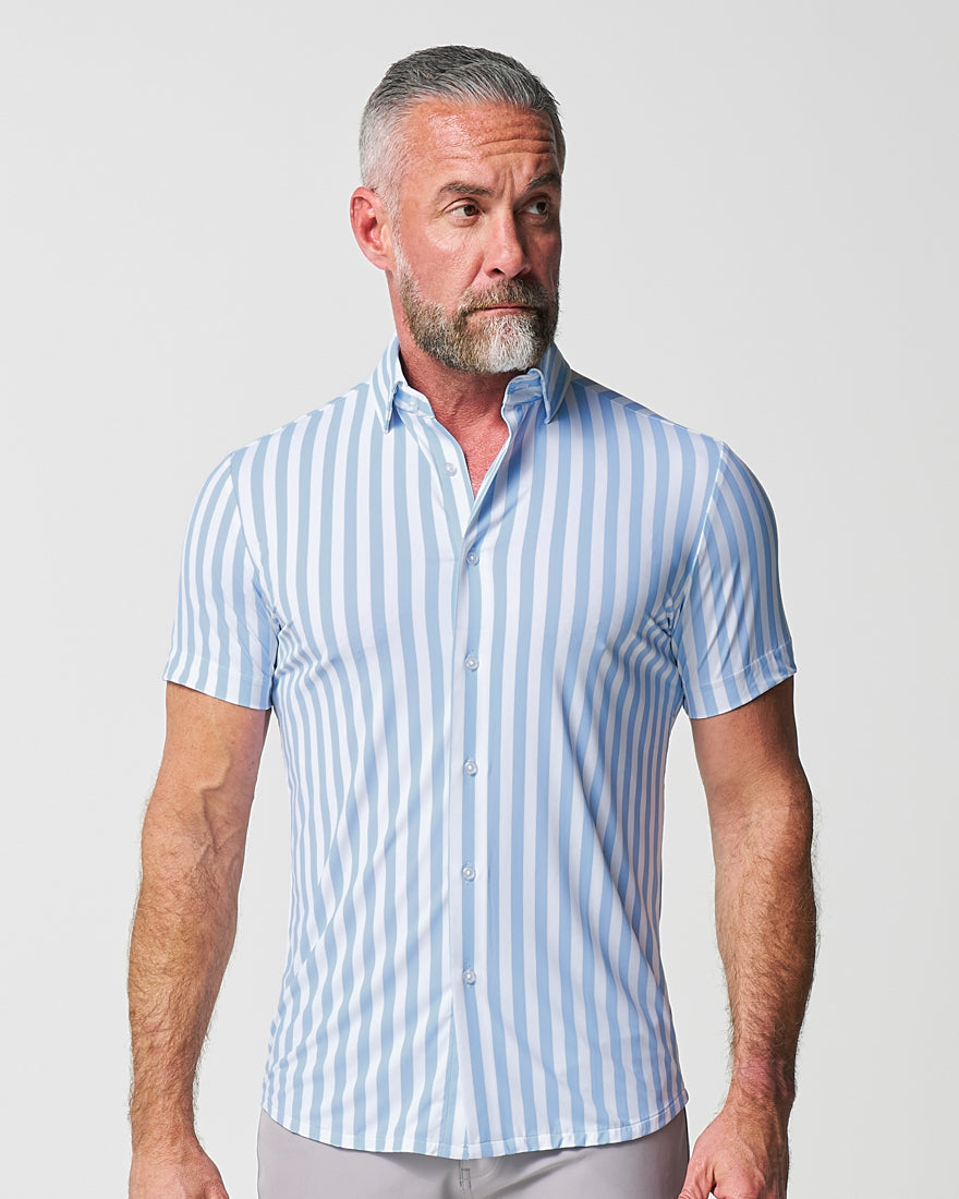 State & Liberty "The Greyson" Light Blue & White Striped