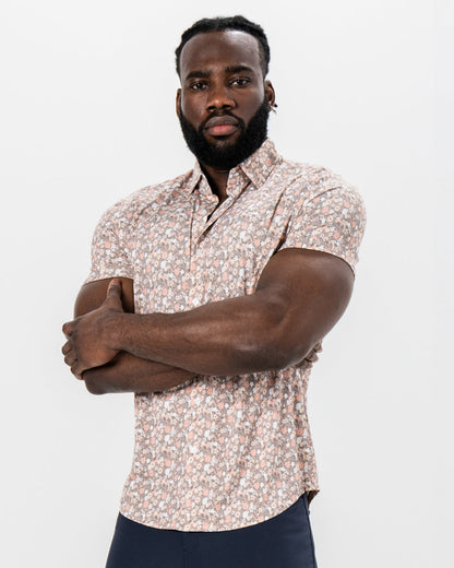 State & Liberty "The Westbury" Abstract Brown Floral Print