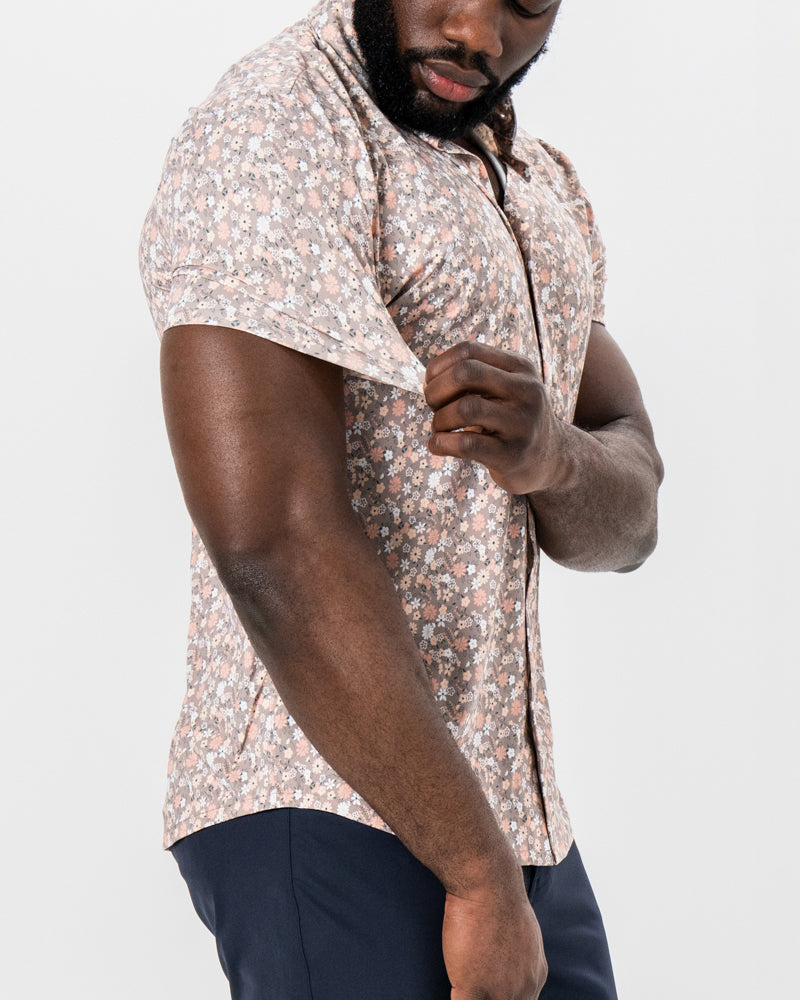 State & Liberty "The Westbury" Abstract Brown Floral Print