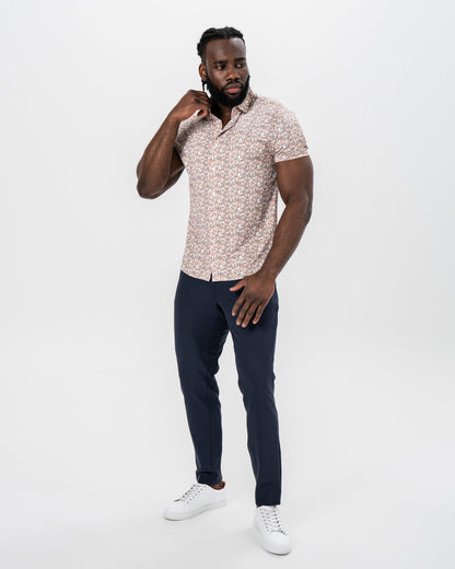 State & Liberty "The Westbury" Abstract Brown Floral Print