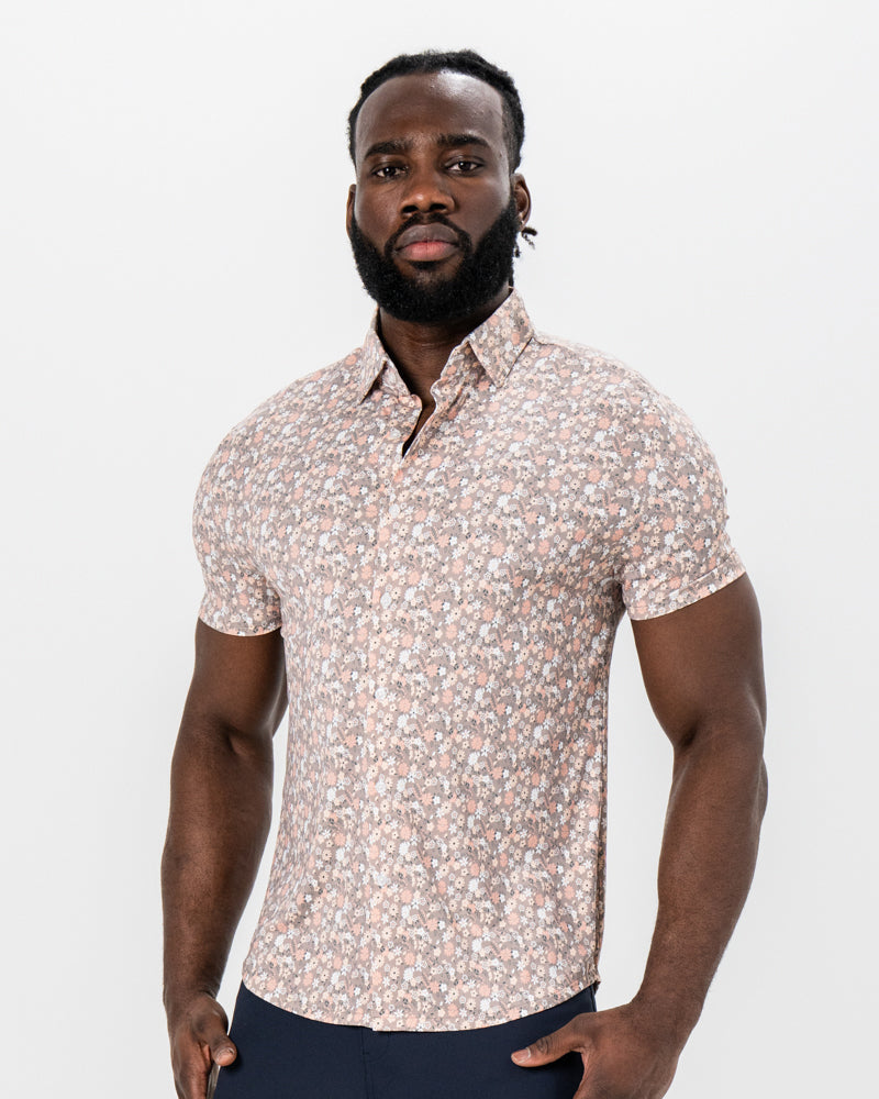 State & Liberty "The Westbury" Abstract Brown Floral Print