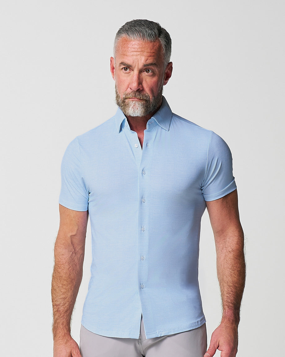 State & Liberty "The Rowan" Light Blue Printed Linen