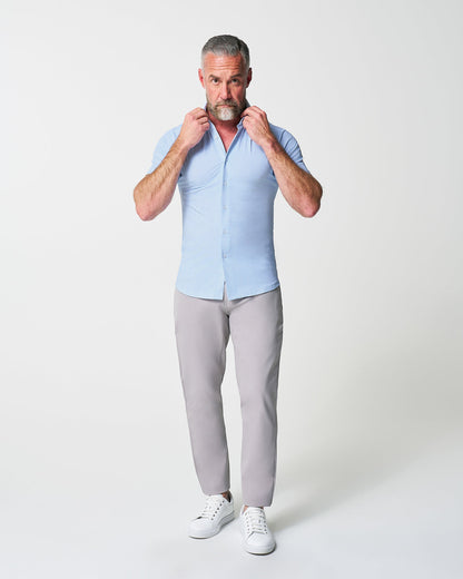 State & Liberty "The Rowan" Light Blue Printed Linen