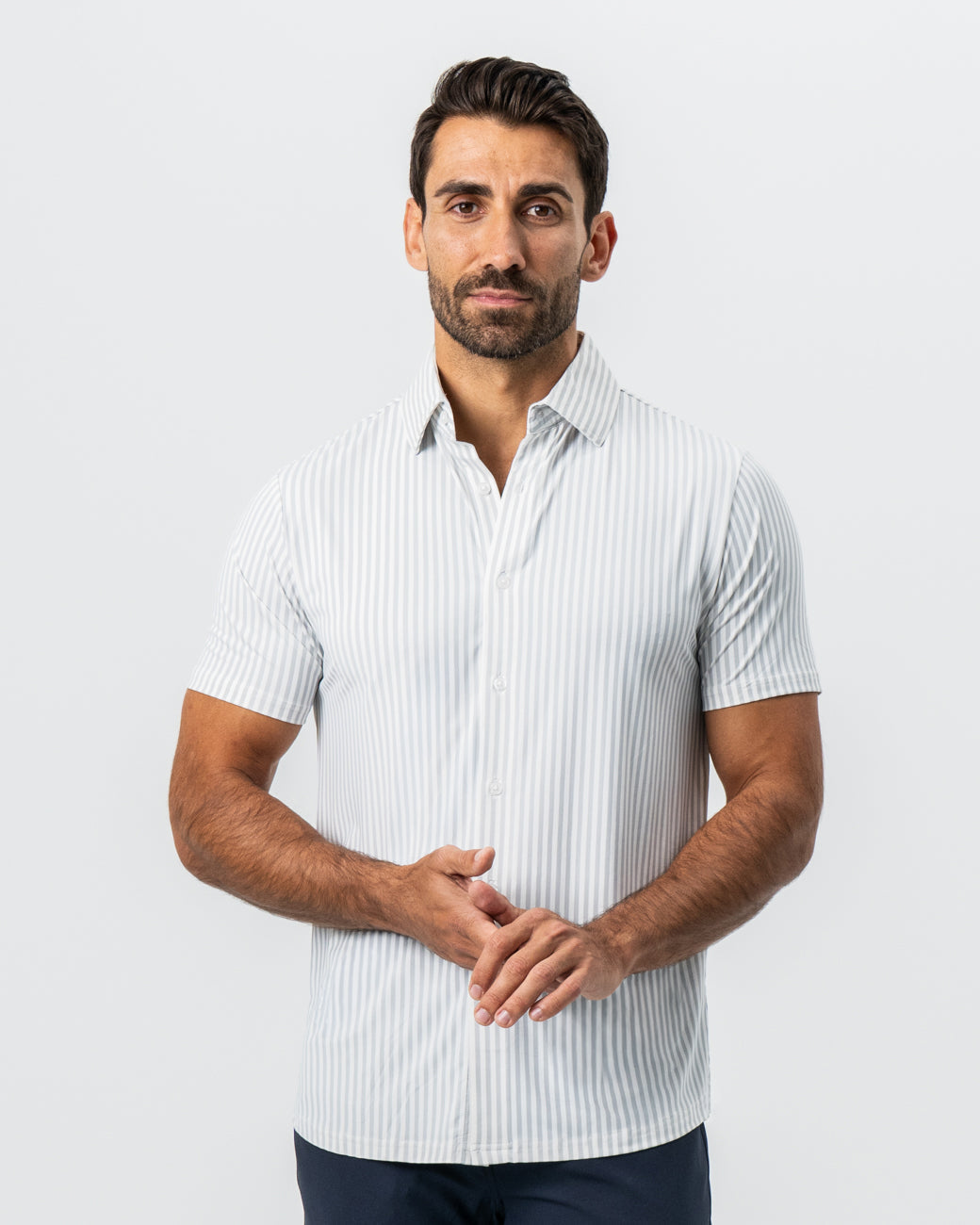 State & Liberty "The Anchor" Light Grey Bengal Stripe