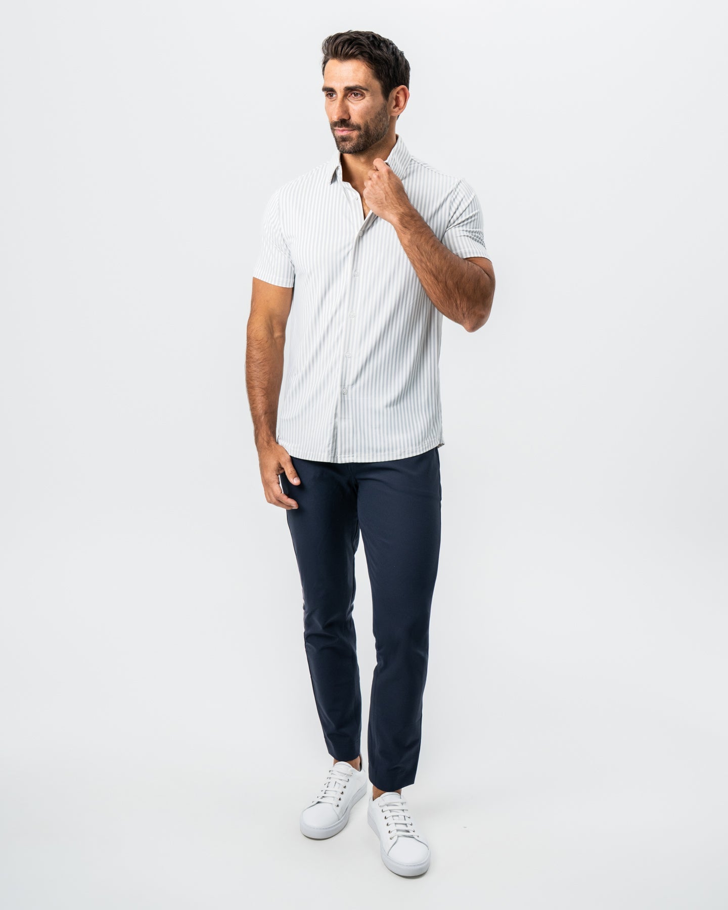 State & Liberty "The Anchor" Light Grey Bengal Stripe