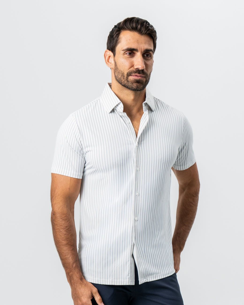 State & Liberty "The Anchor" Light Grey Bengal Stripe