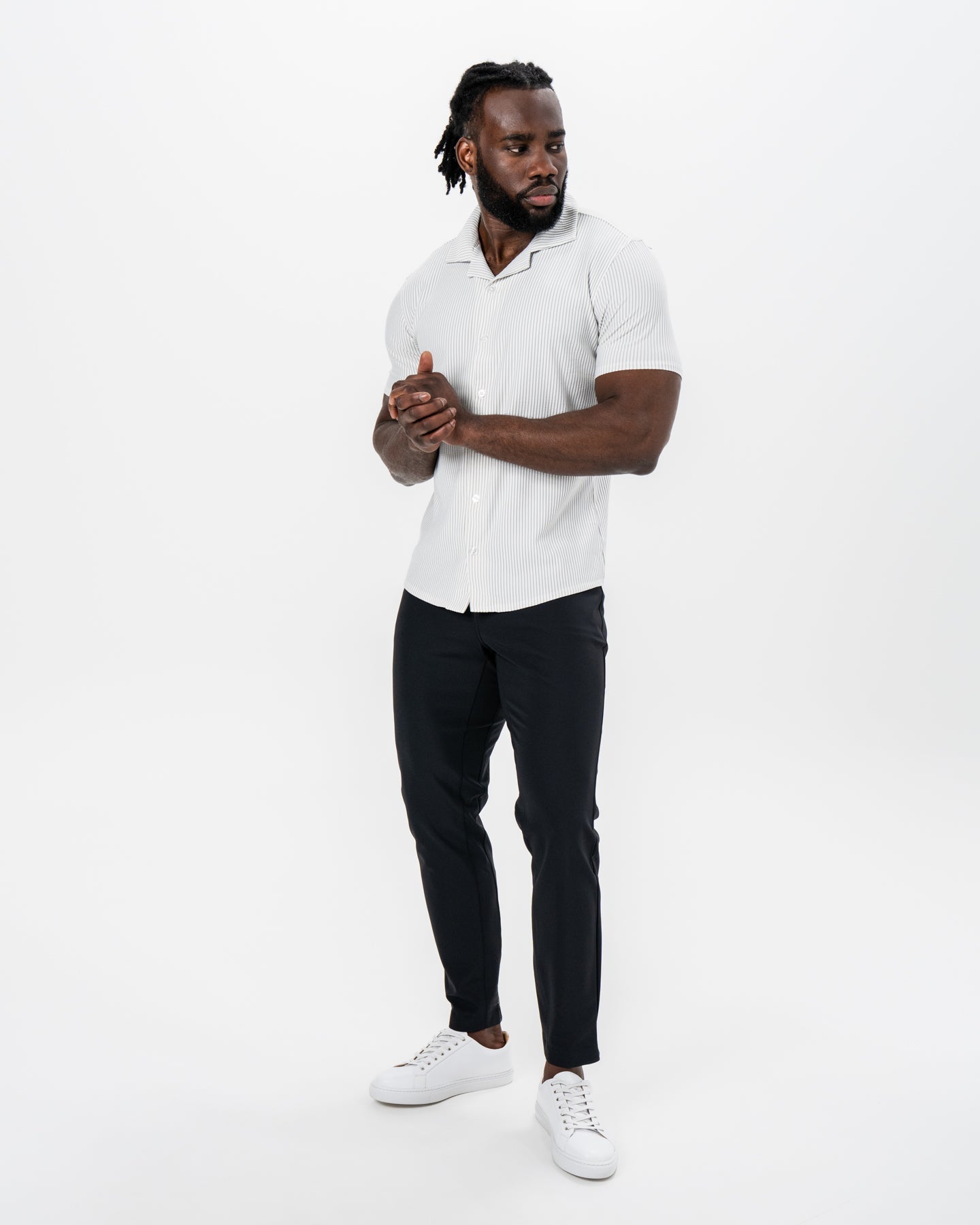 State & Liberty Seersucker Short Sleeve Button Down - Grey