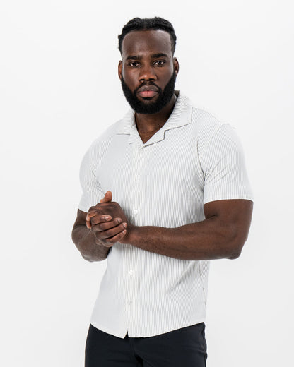 State & Liberty Seersucker Short Sleeve Button Down - Grey