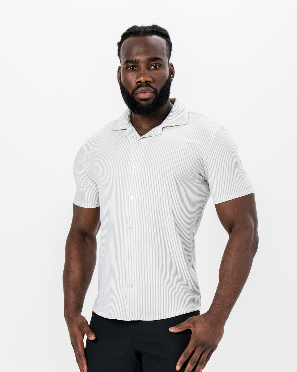 State & Liberty Seersucker Short Sleeve Button Down - Grey