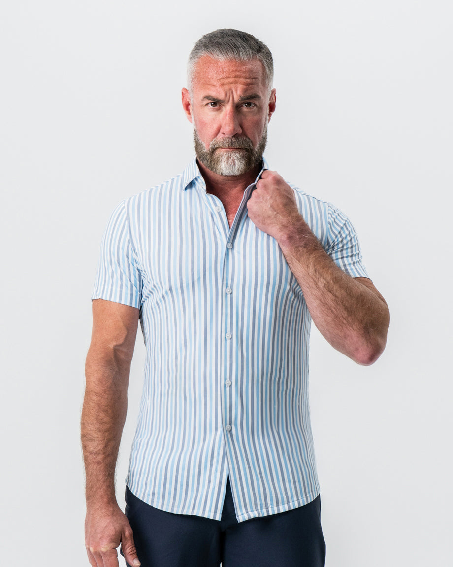 State & Liberty "The Vito" Blue, Navy, and White Striped