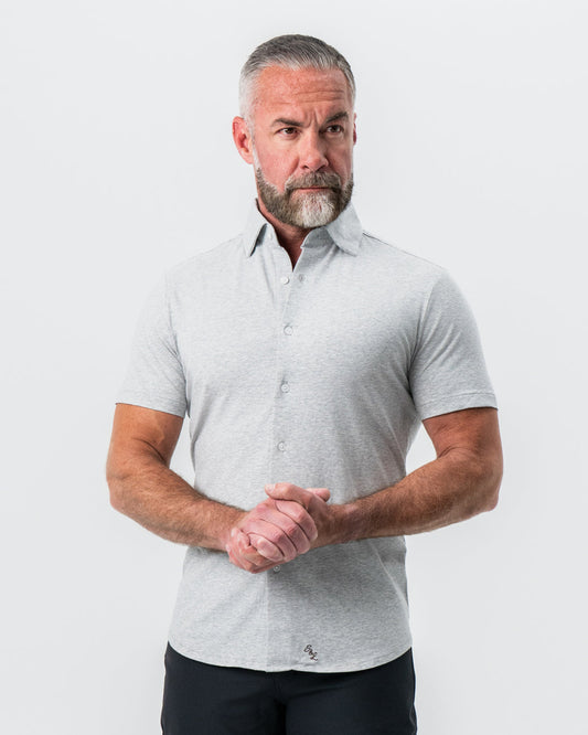State & Liberty "The Baldwin" Grey Short Sleeve Button Down