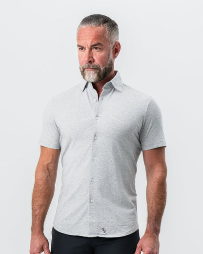 State & Liberty "The Baldwin" Grey Short Sleeve Button Down
