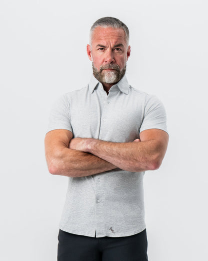 State & Liberty "The Baldwin" Grey Short Sleeve Button Down
