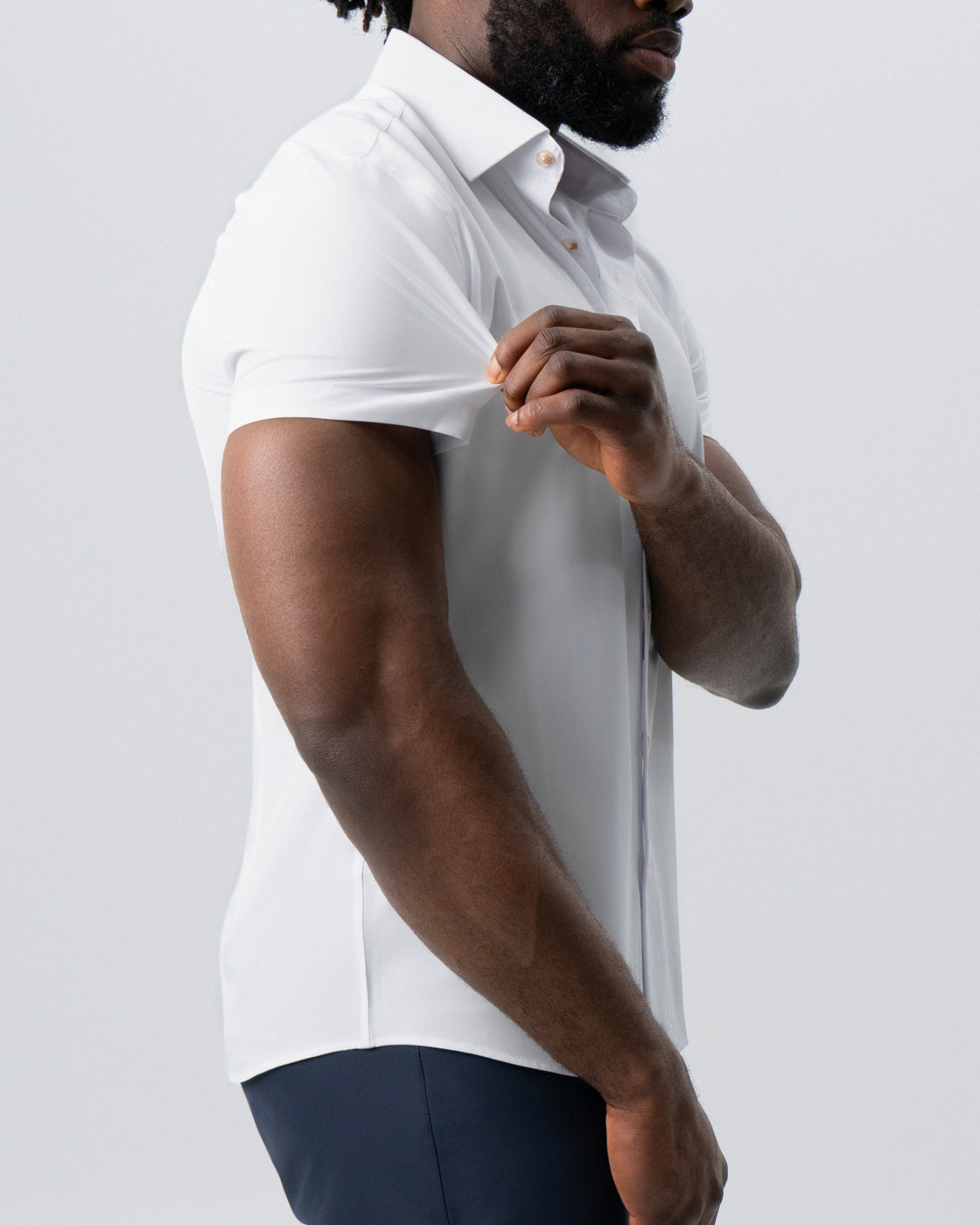 State & Liberty "The Marco" Solid White with Tortoise Shell Buttons