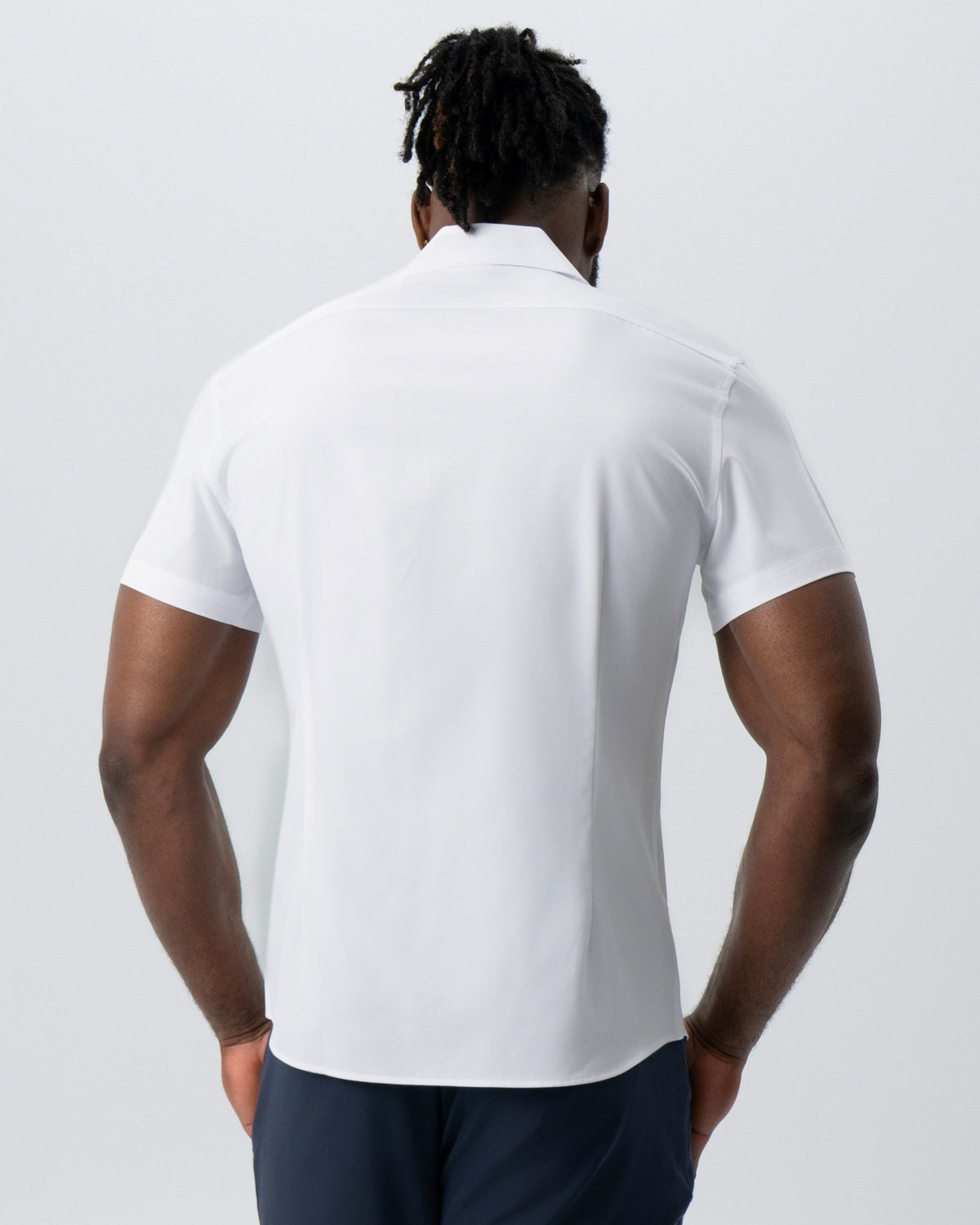 State & Liberty "The Marco" Solid White with Tortoise Shell Buttons