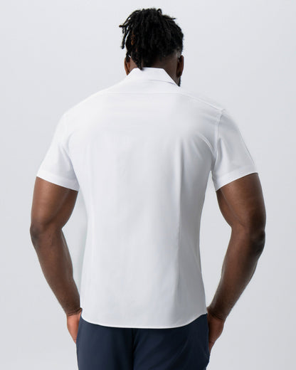 State & Liberty "The Marco" Solid White with Tortoise Shell Buttons