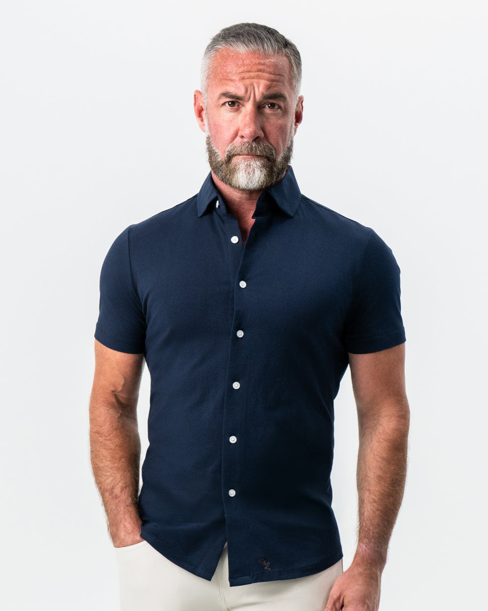 State & Liberty "The Hawkins" Navy Short Sleeve Button Down