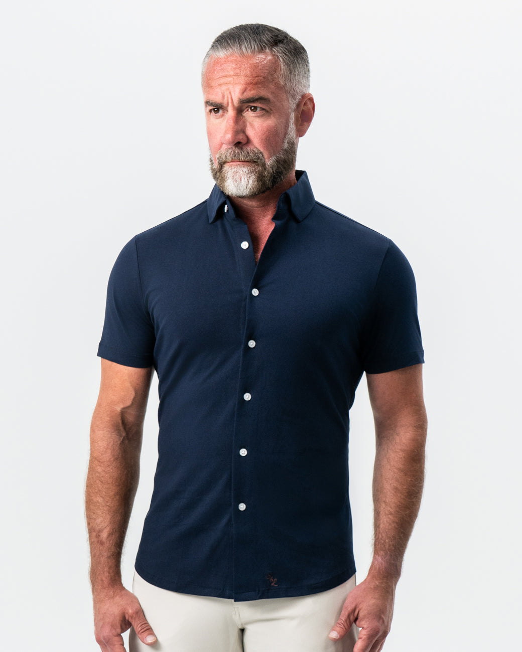 State & Liberty "The Hawkins" Navy Short Sleeve Button Down