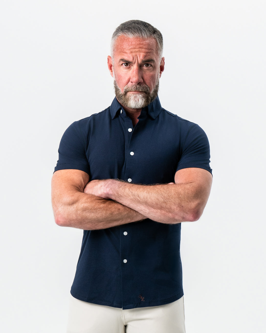 State & Liberty "The Hawkins" Navy Short Sleeve Button Down